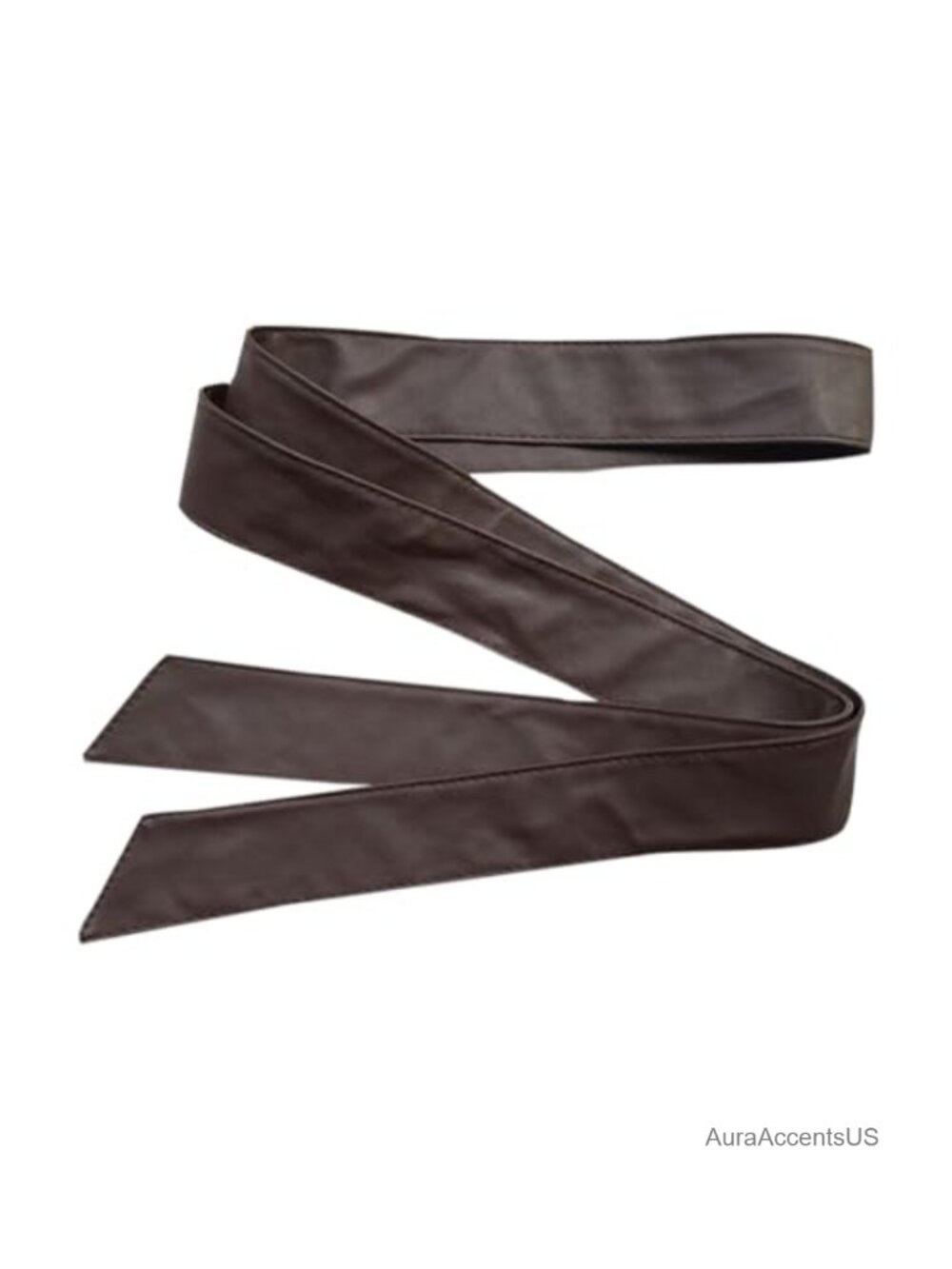 PU Leather Obi Belt Long Sash Waist Band for Dress Overcoat